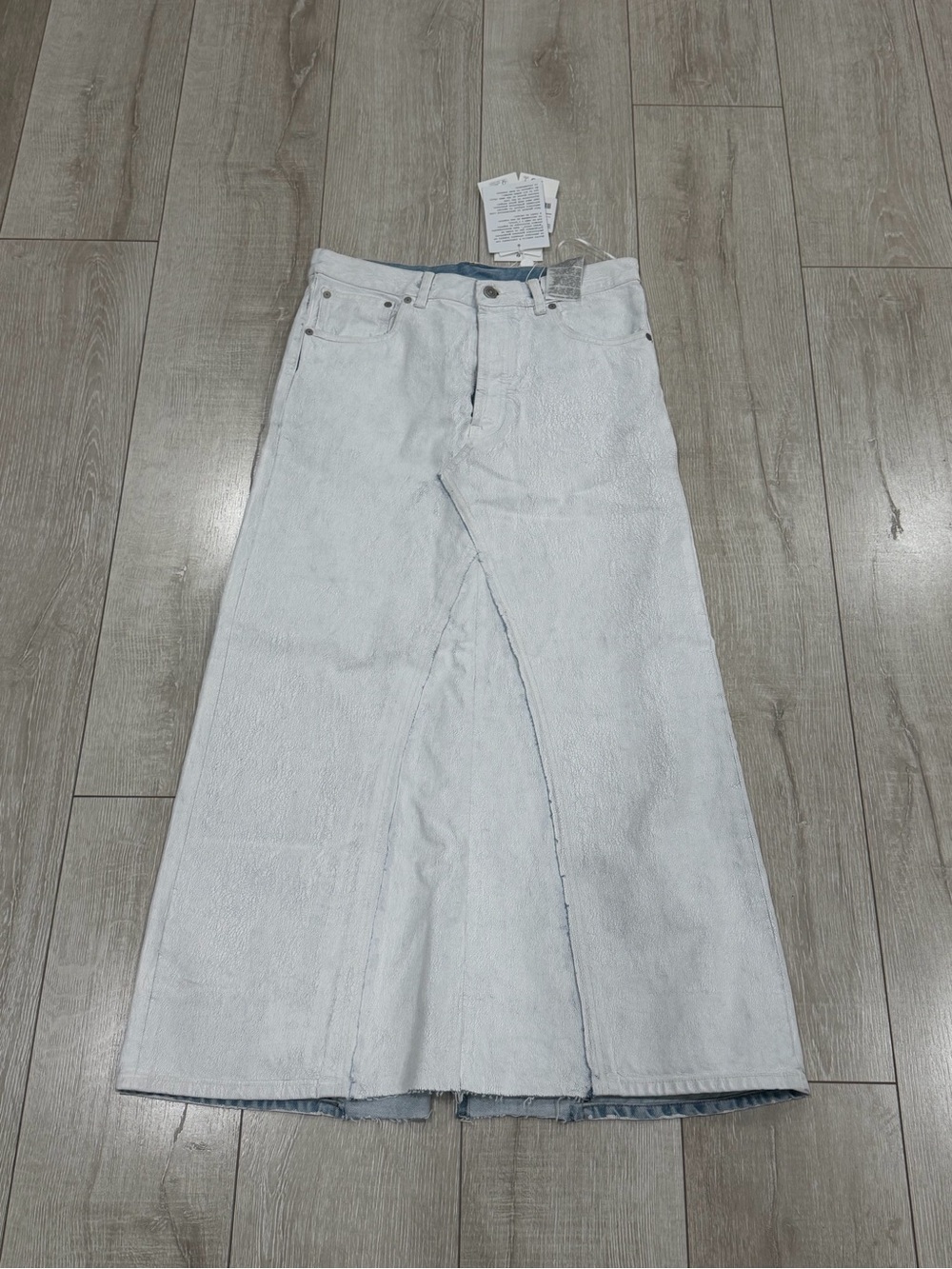 Maison Martin Margiela white new Denim Maxi Skirt women 4